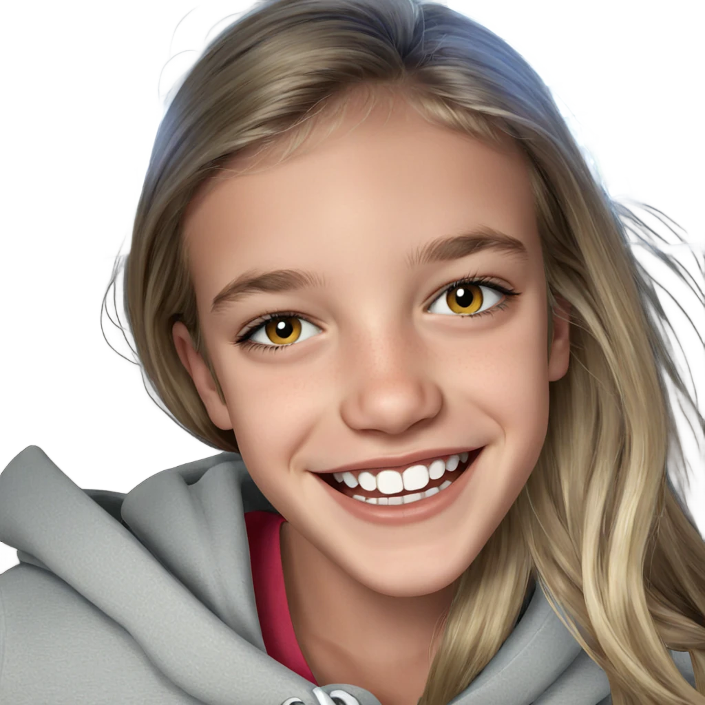 blonde girl smiling indoors emoji