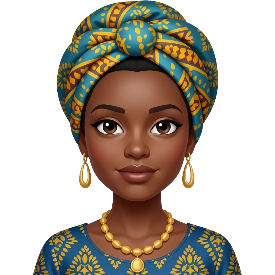 A Nigerian woman wearing a gele emoji