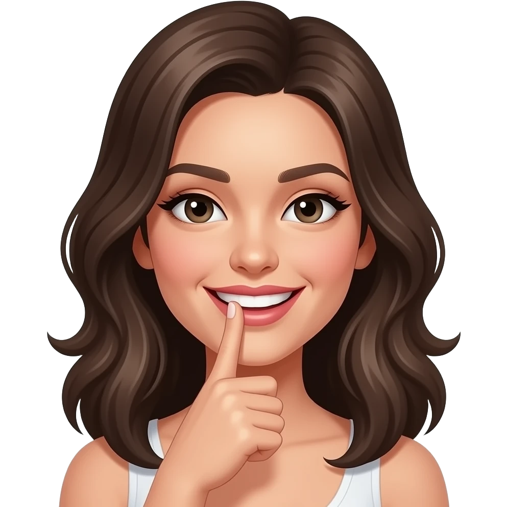 סמיילי פלרטטן אם אצבע בפה emoji