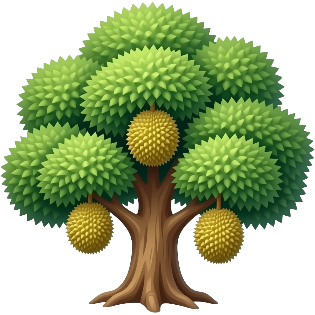durian tree with durian fruit emoji