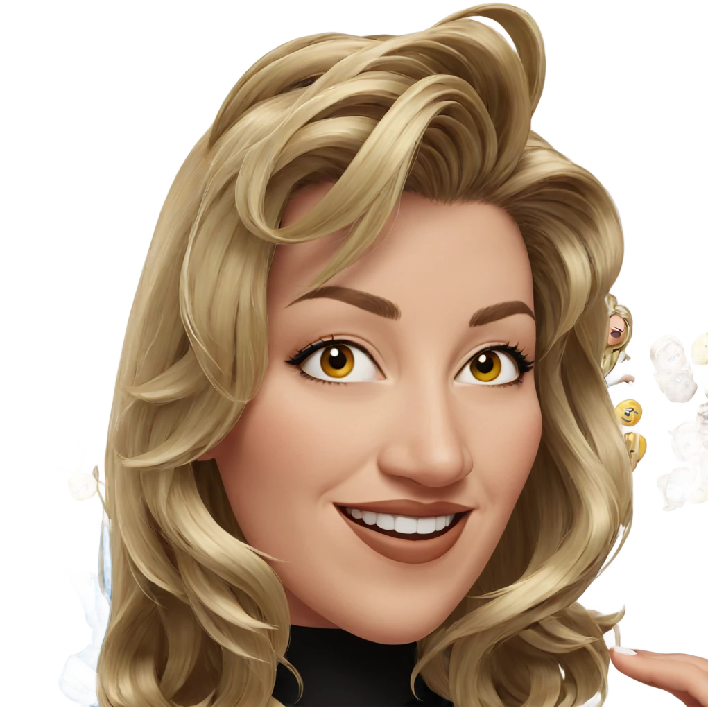 smiling blonde girl portrait emoji