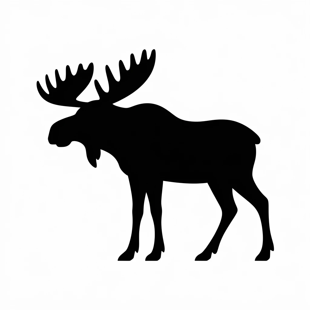 Moose icon black silhouette emoji