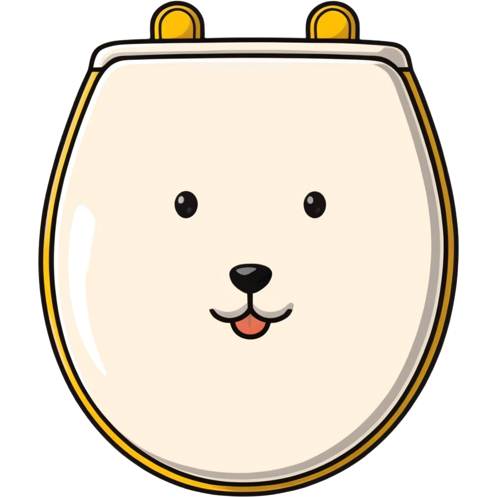 Toilet seat with dog In it golden doodle￼ emoji