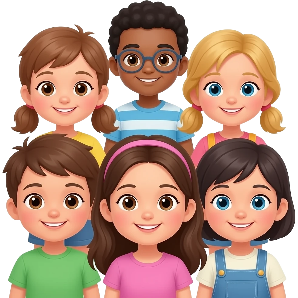 happy kids in group emoji