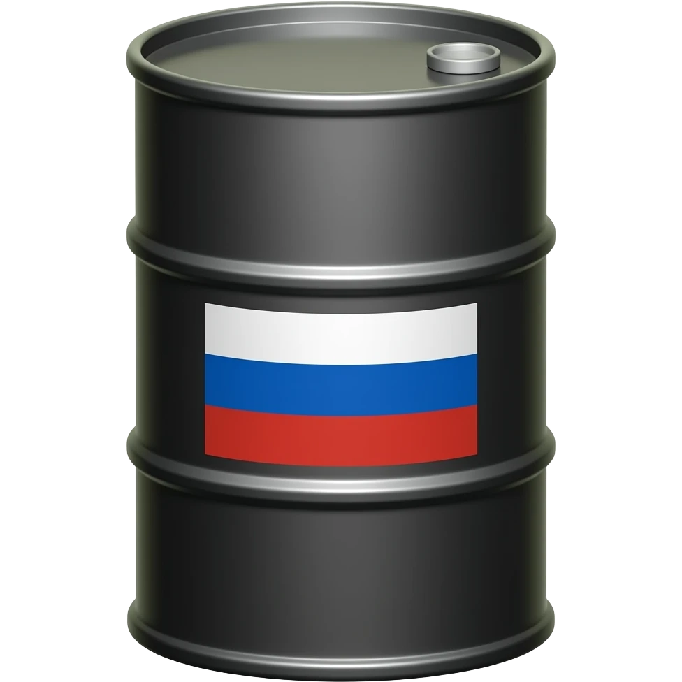 a barrel of oil with a Russian flag on the side emoji