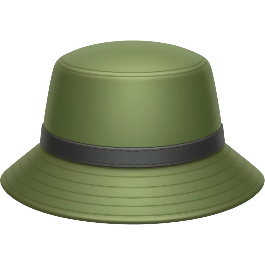 olive green fisherman hat emoji