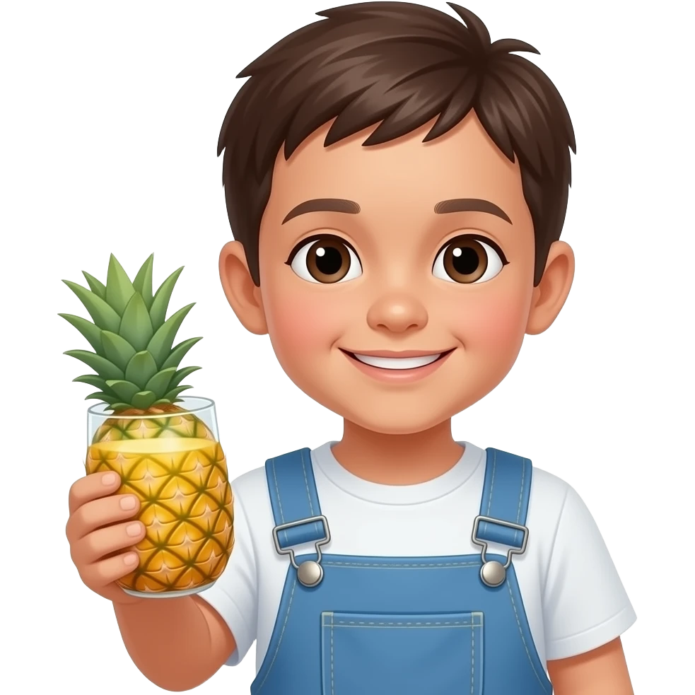kid holding pineapple juice closeup emoji