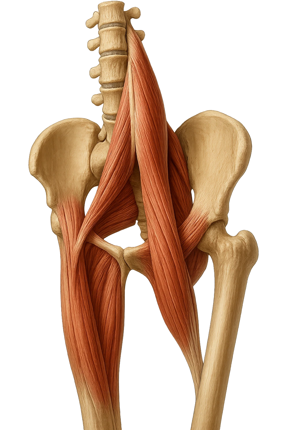ILEOPSOAS DI UN CORPO UMANO ANATOMICO REALISTICO, iperrealistico 4k emoji
