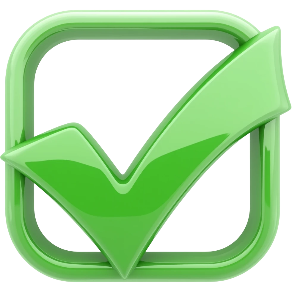 correct sign with green emoji