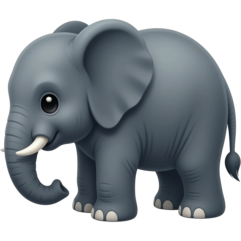 Kawaii style baby black elephant emoji