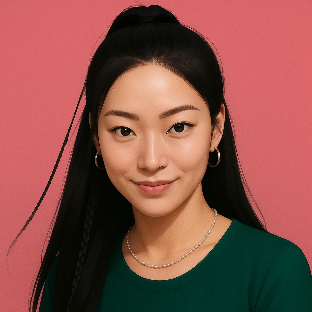 Create an illustrated portrait of the person in the reference image, keeping the pose and background, in a clean, semi-realistic digital art style. Preserve the original composition and details while enhancing with digital art techniques for a polished look. emoji