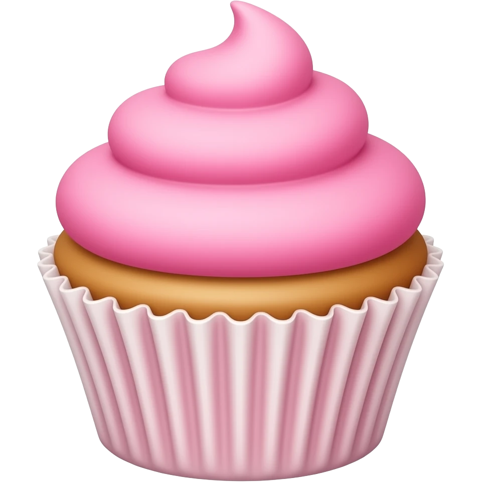 Cupcake with pink icing emoji