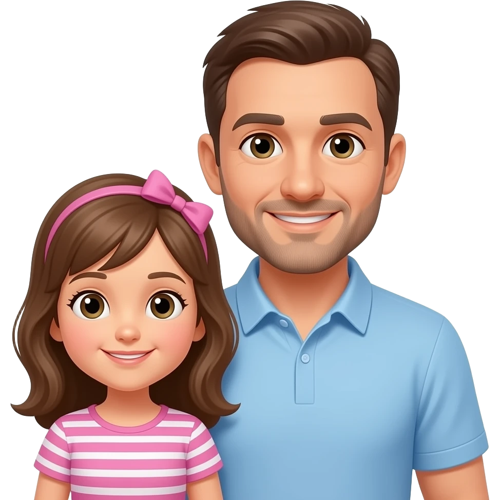 Papà calvo con la figlia emoji