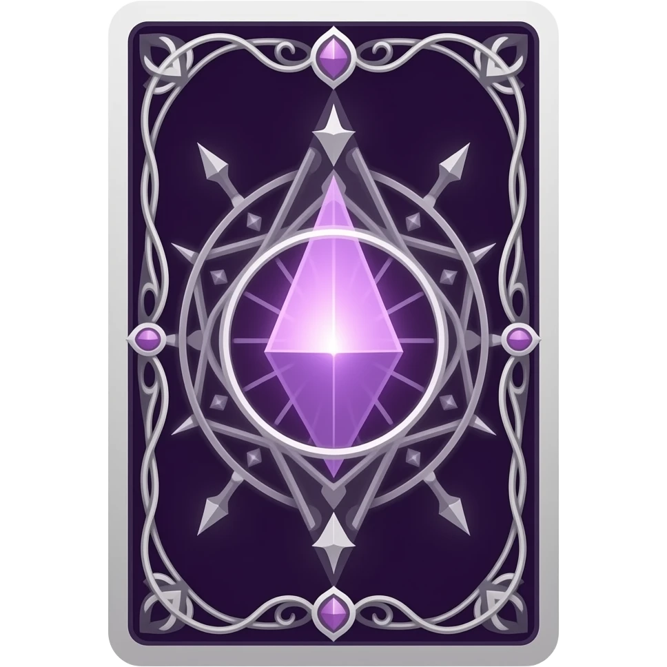 Fantasy magic purple Tarot cards backs design emoji