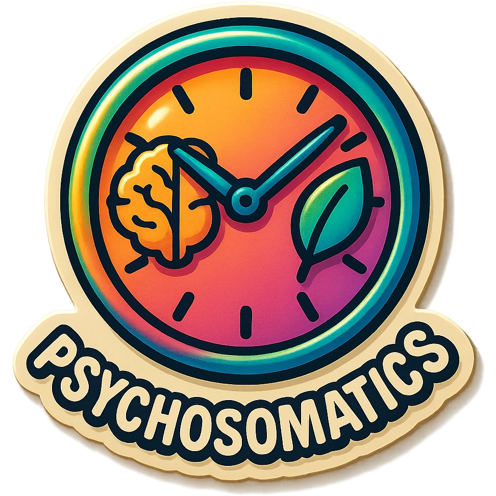clock, clear outlines, strong shadows and highlights, psychosomatics and psychology theme, fun and not too complex emoji