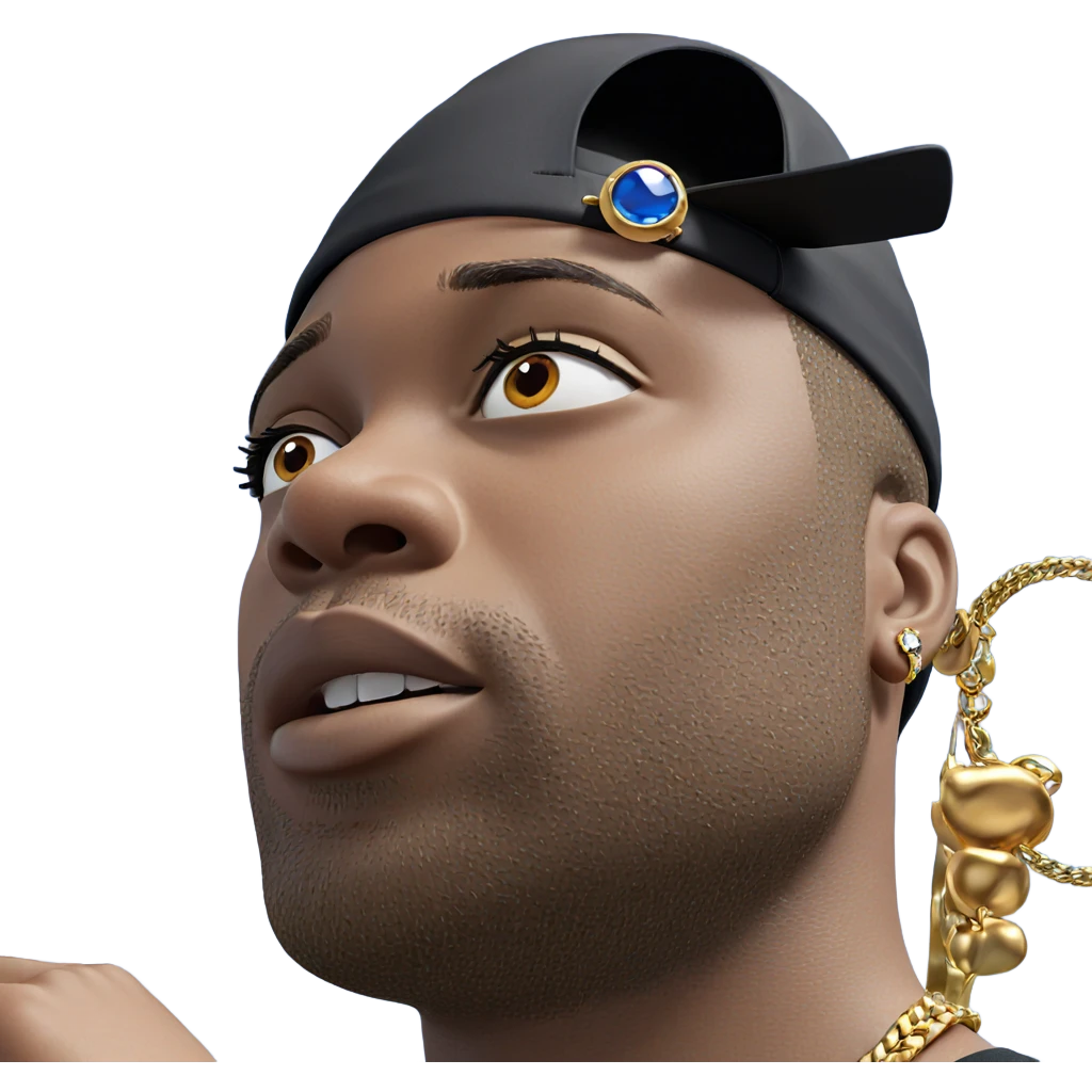 boy in hat with jewelry emoji