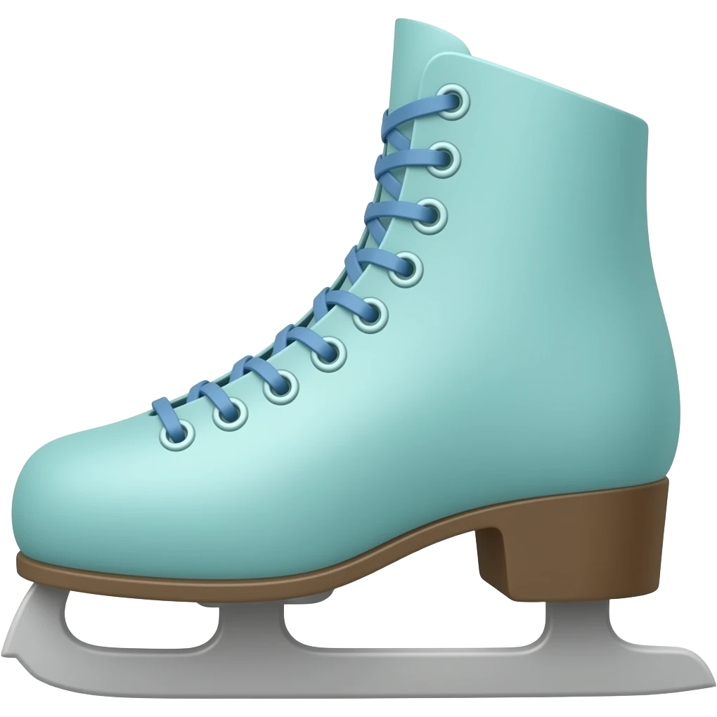 figure skates that are teal and have diamond laces emoji