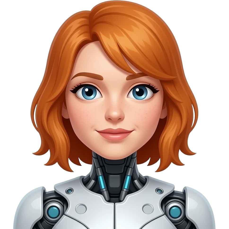 avatar robot cyborg woman ginger emoji