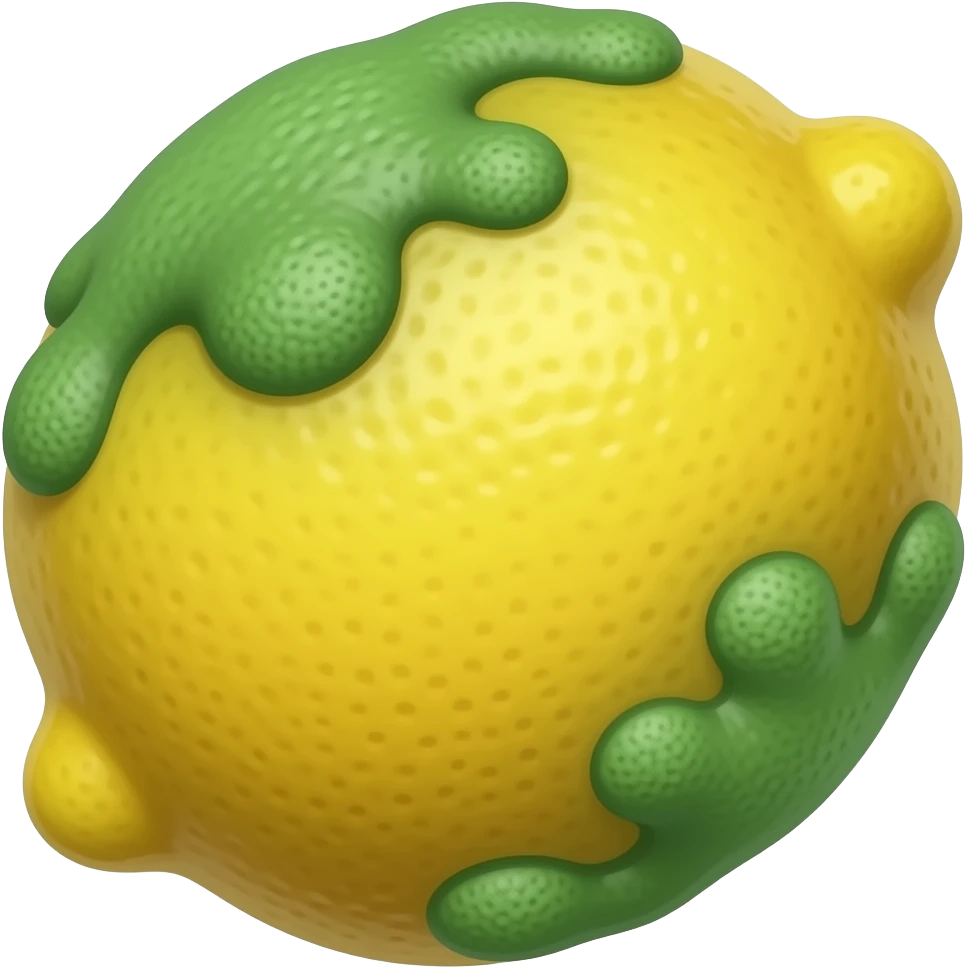 moldy rotten lemon. molds should be green and cartoonish. no face emoji