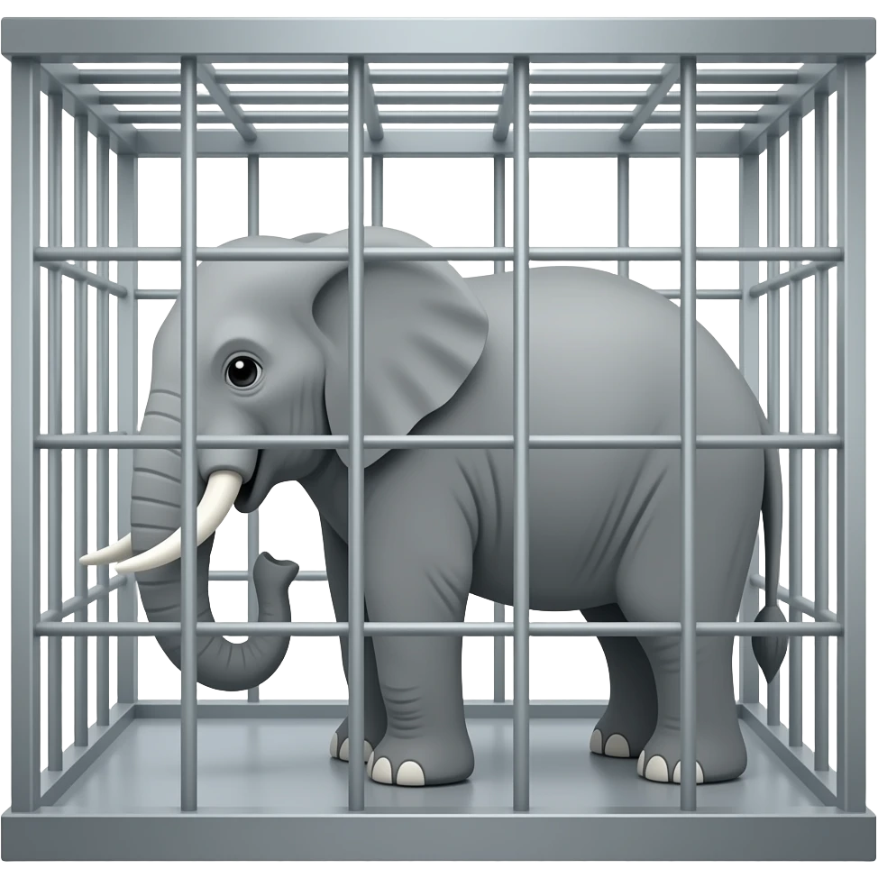 Elephant in the cage emoji
