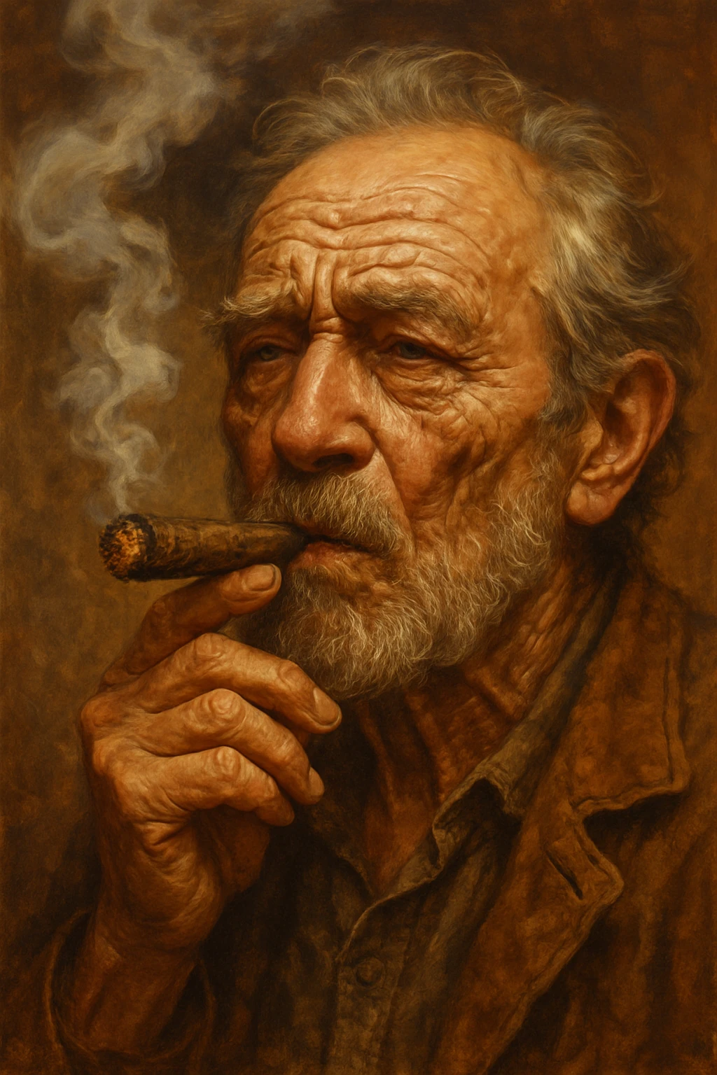 an old man smoking a weed cigar, style 3 emoji