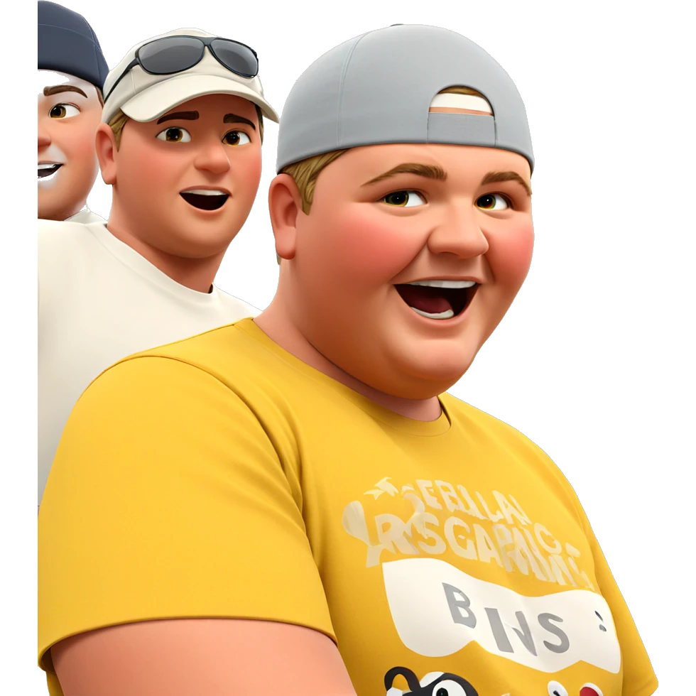 boys having fun in hats emoji