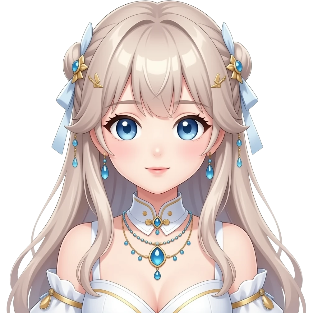 Pretty beautiful animesque style anime gorgeous aesthetic lady with many details and accessories emoji