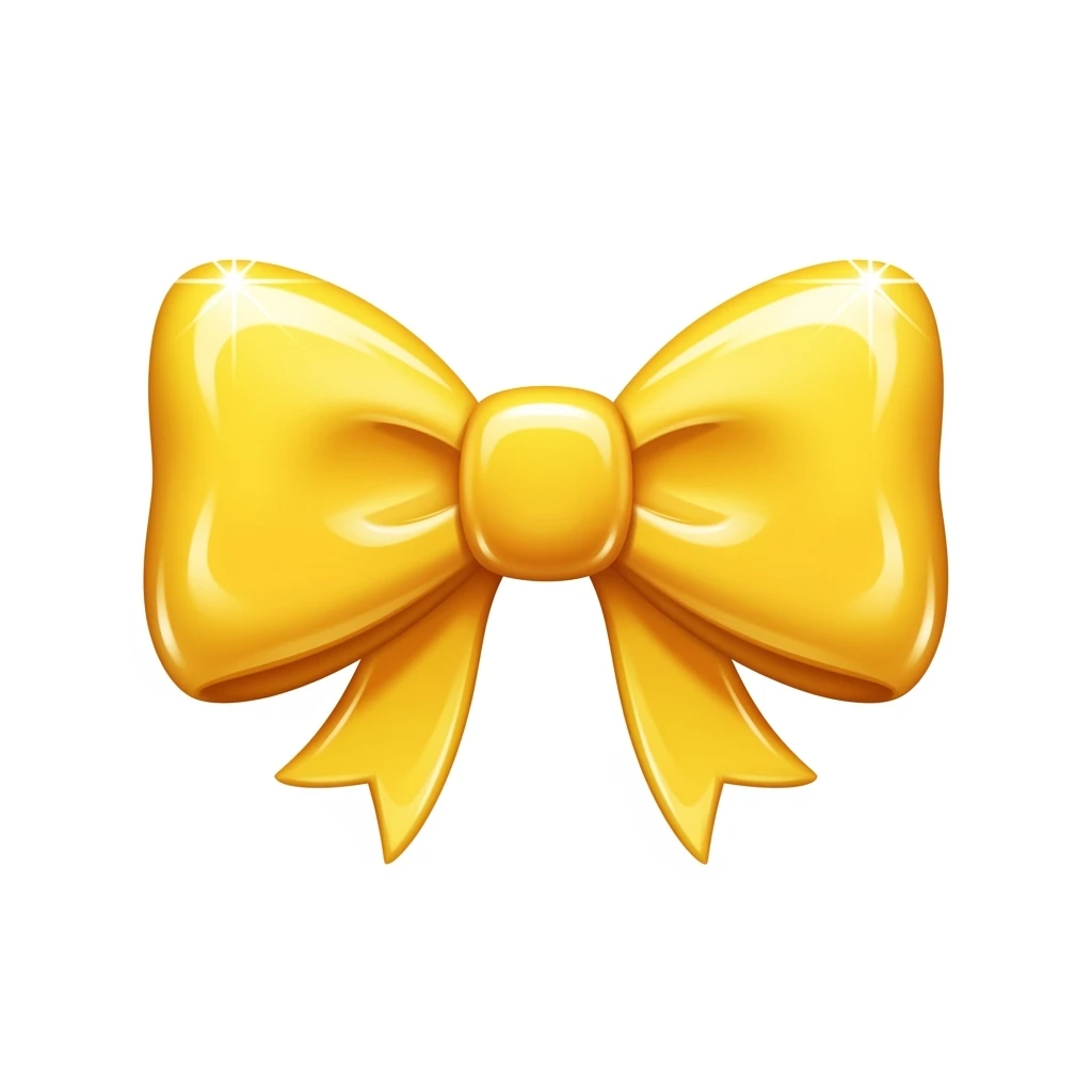 cute and shiny yellow bow emoji emoji