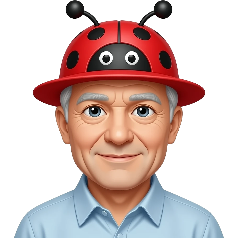 old man with ladyBug Hat emoji