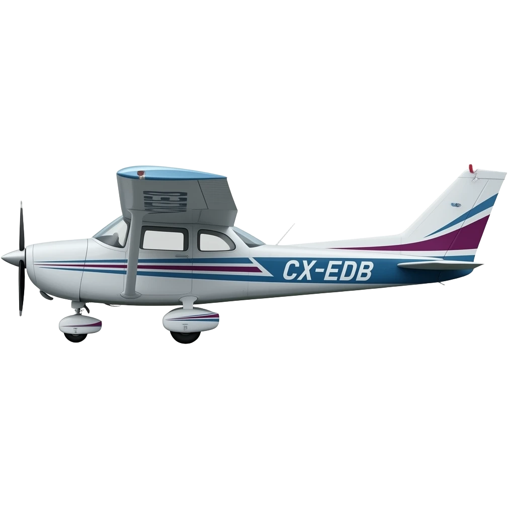 cessna 172 matrícula CX- EDB azul y violeta emoji