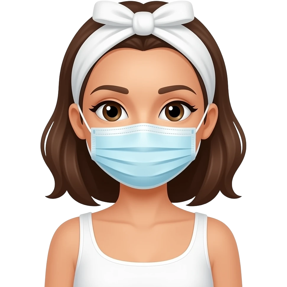 woman with face mask spa beauty relax emoji