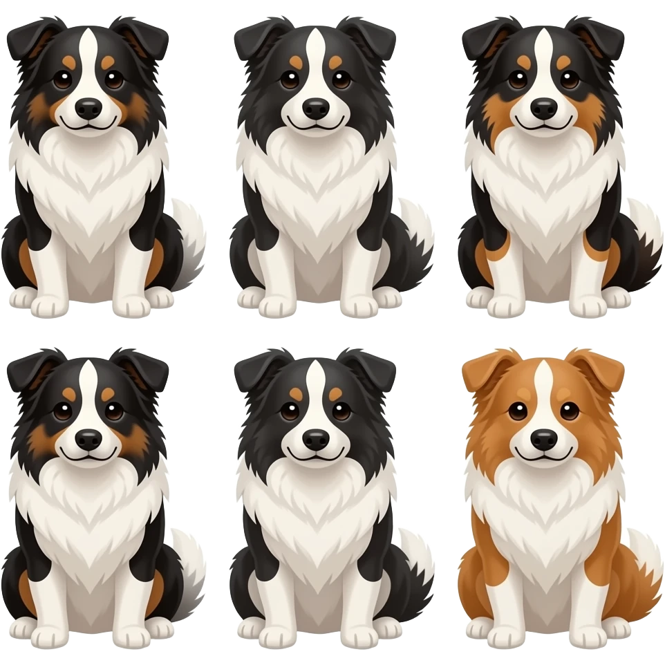 7 6 Border collies emoji
