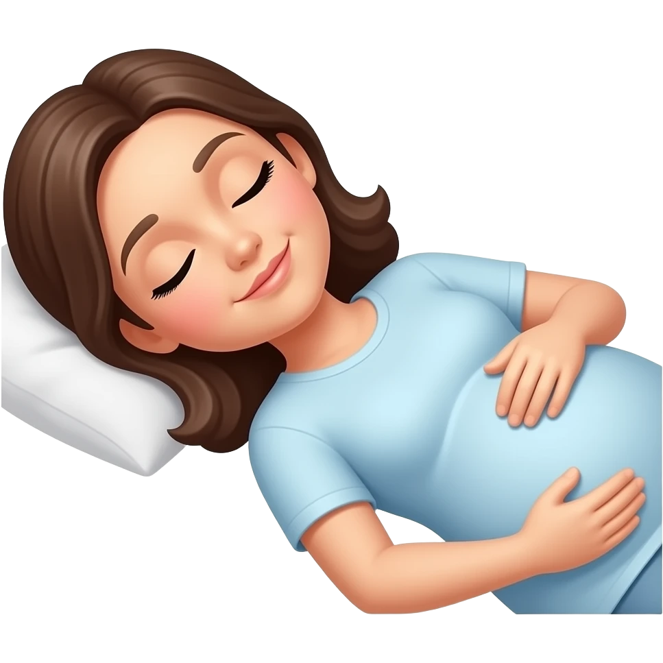 Hembarazada acostada durmiendo emoji