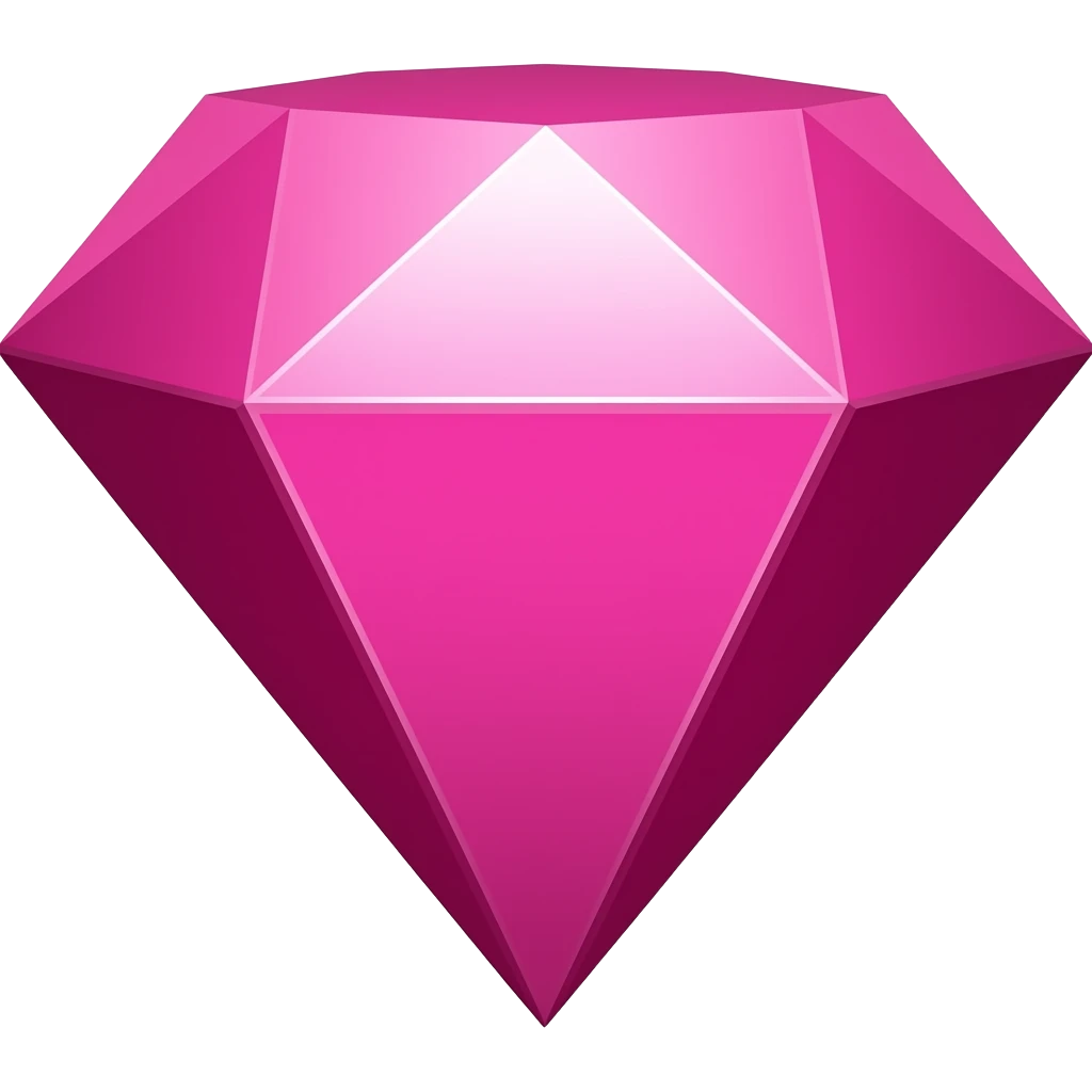 Un diamante de color fucsia emoji