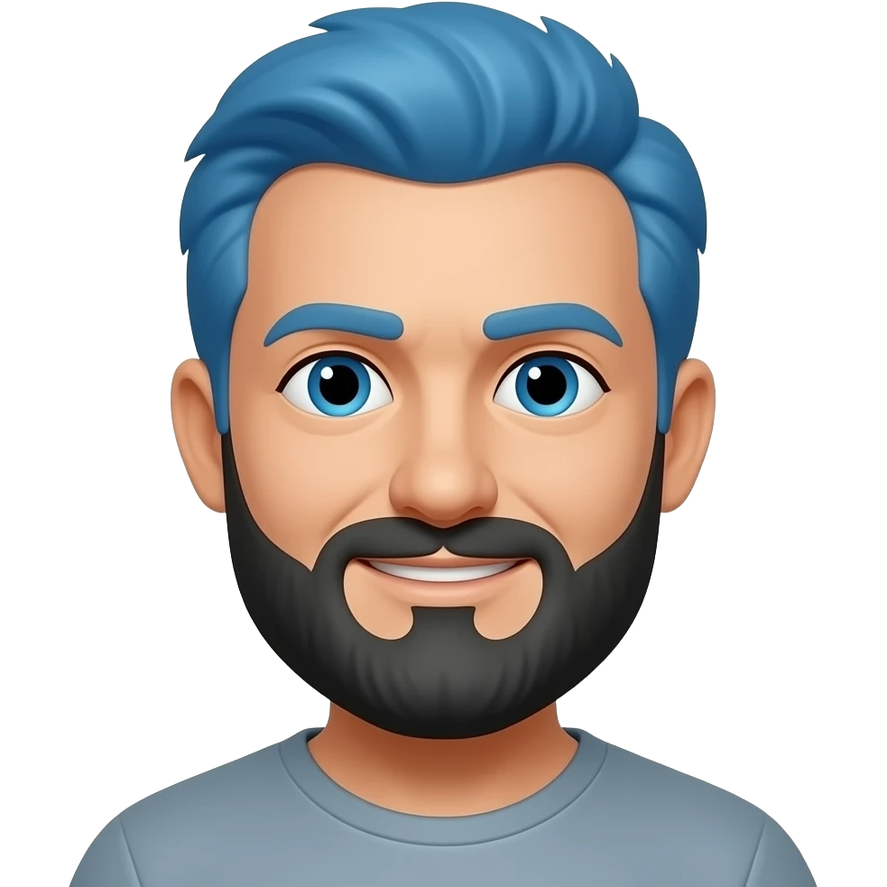 dad blue hair and balck beard emoji