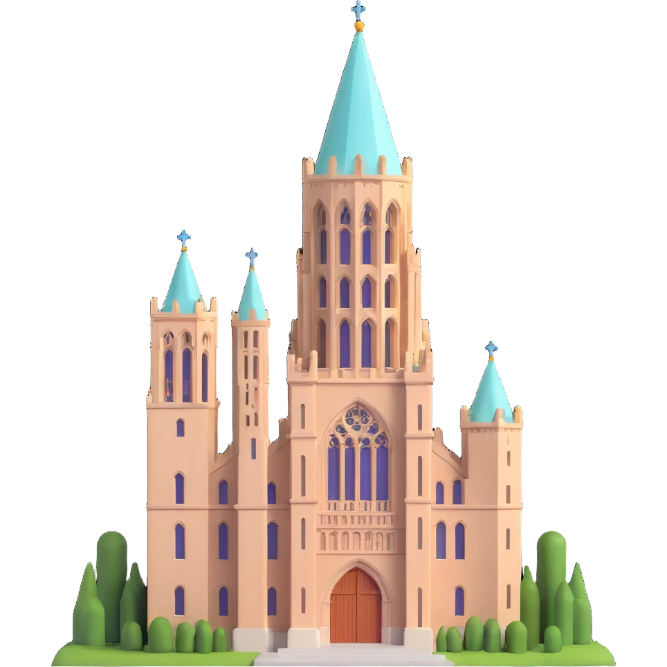 cinematic, realistic emoji of Beaumont Tower at Michigan State University in East Lansing, Michigan, straight-on perspective, featuring its iconic Collegiate Gothic architecture, lifelike detail, bright regal lighting as on a sunny day, accurate building colors emoji