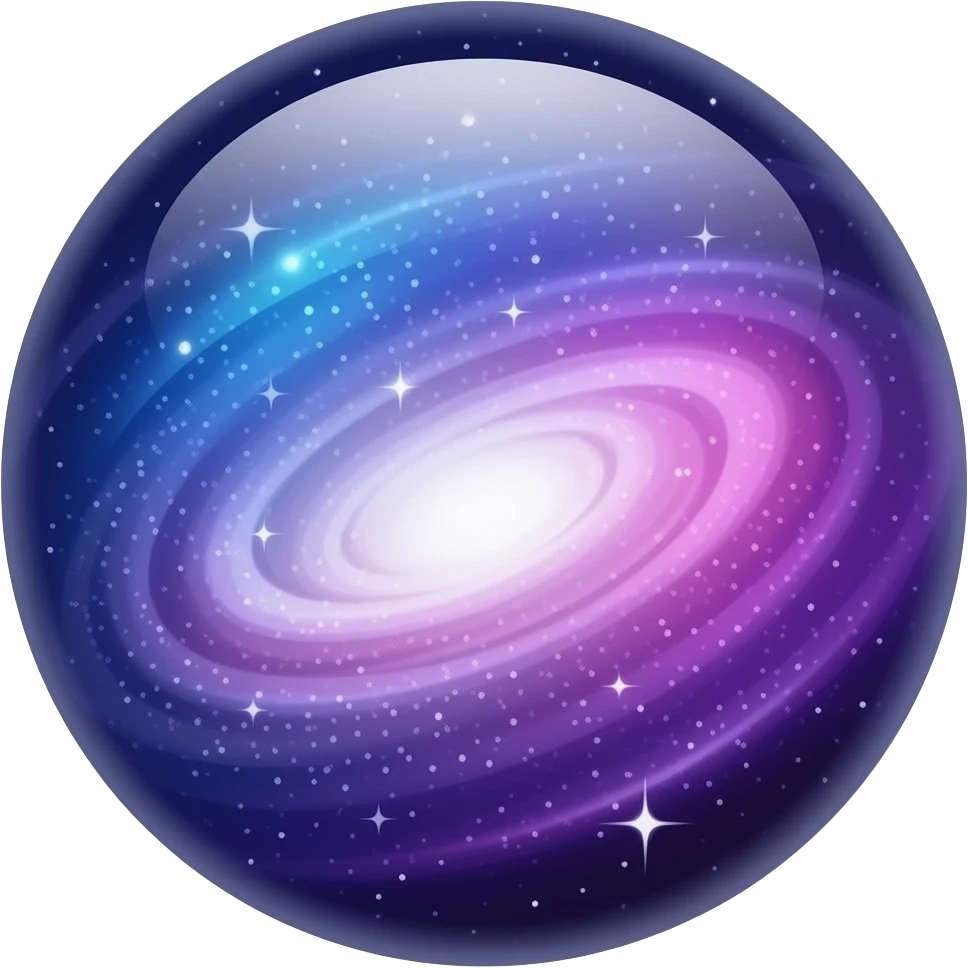 Purple, Cyan, Blue, And Pink Colored Galaxy Orb emoji