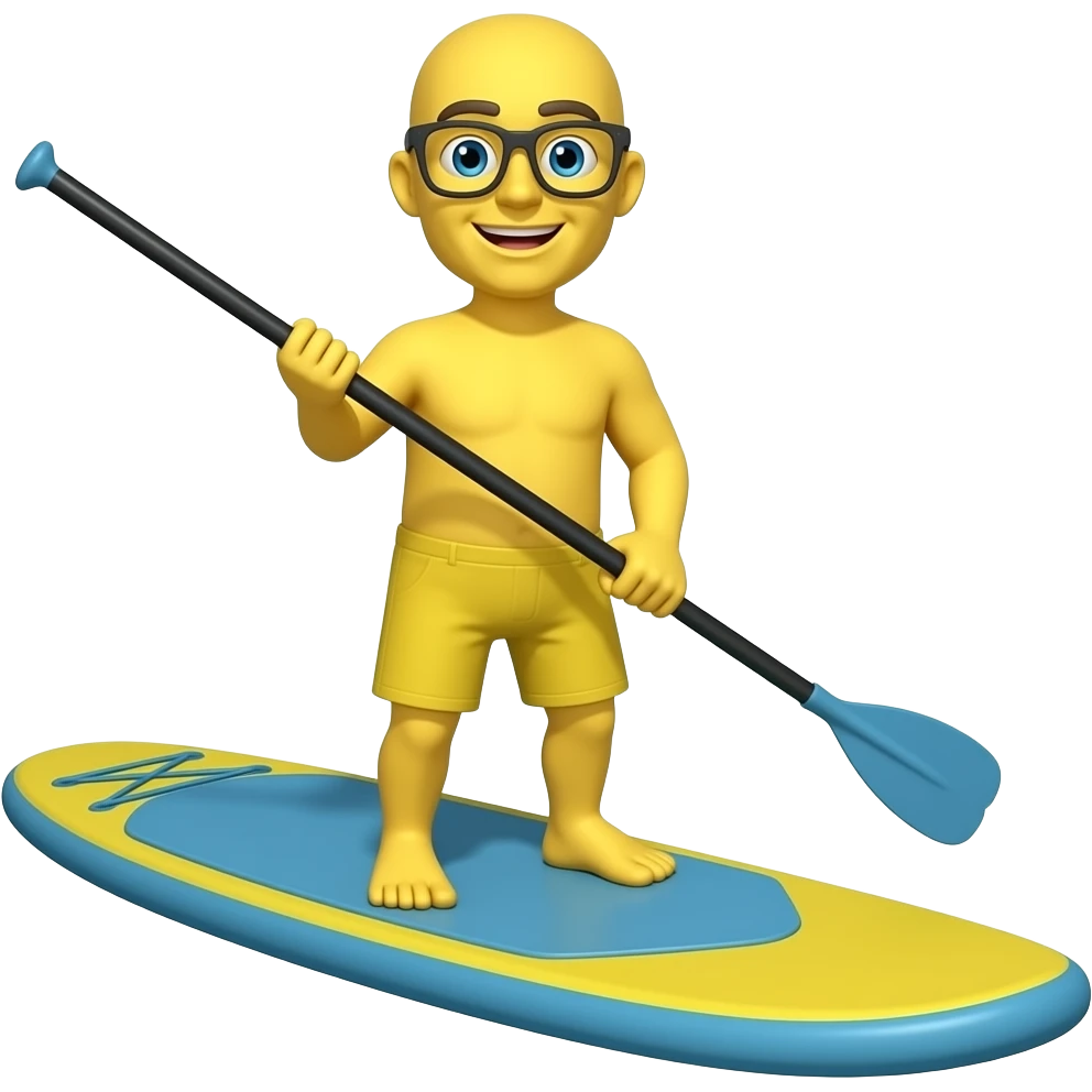 paddleboarding emoji yellow person emoji