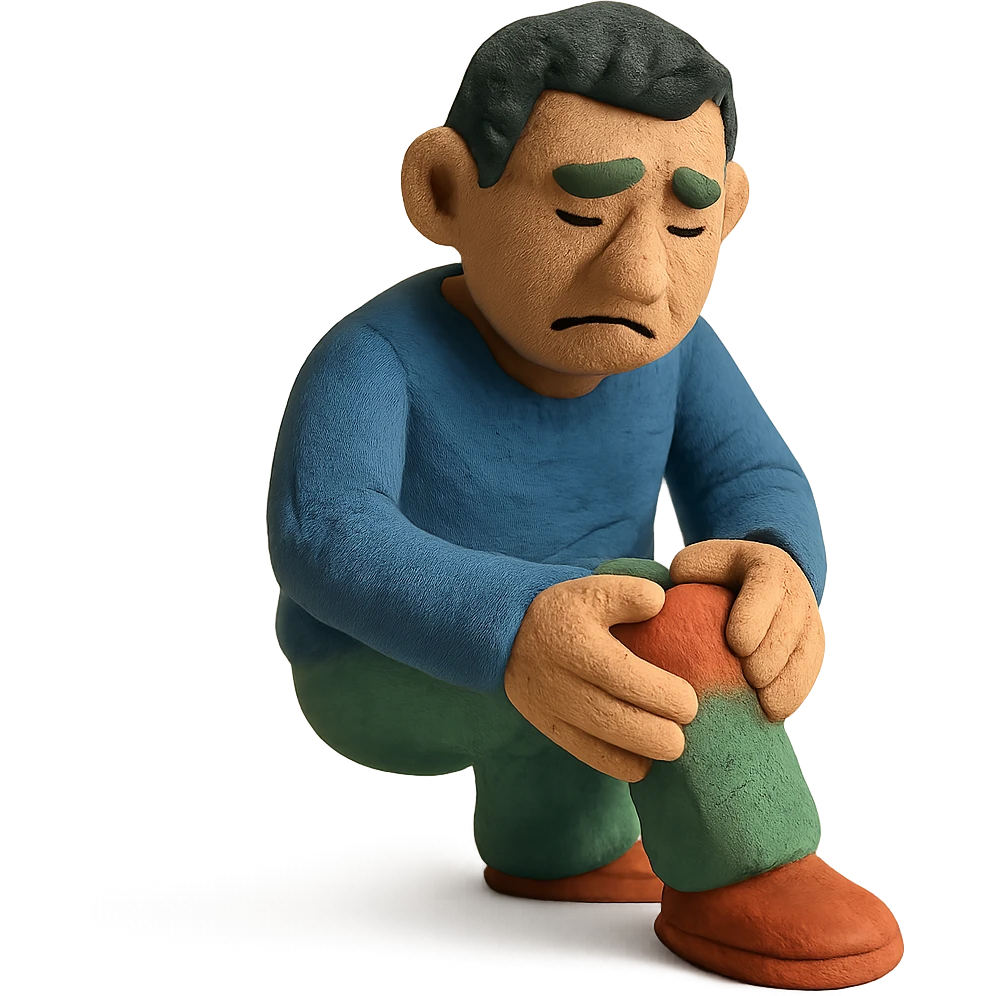 man with knee pain emoji