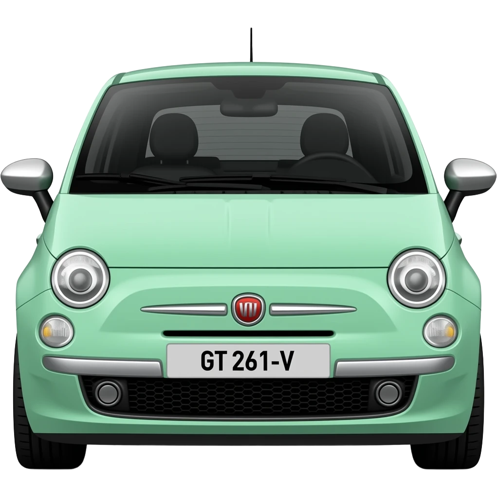 mint green fiat 500 twinair GT-261-V emoji