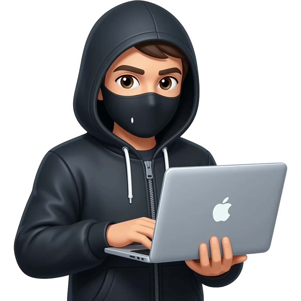 Hacker anonymous with a laptop emoji