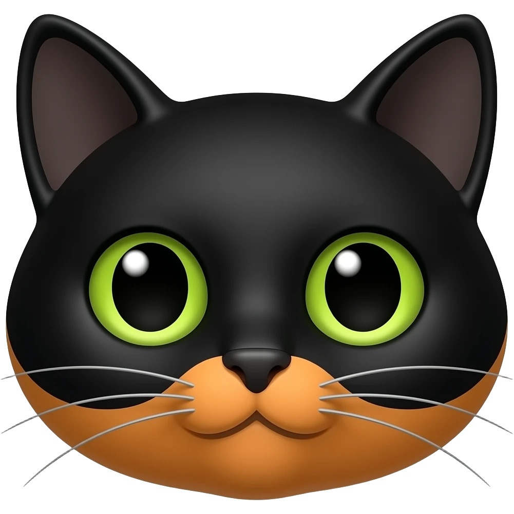 black cat face orange part emoji
