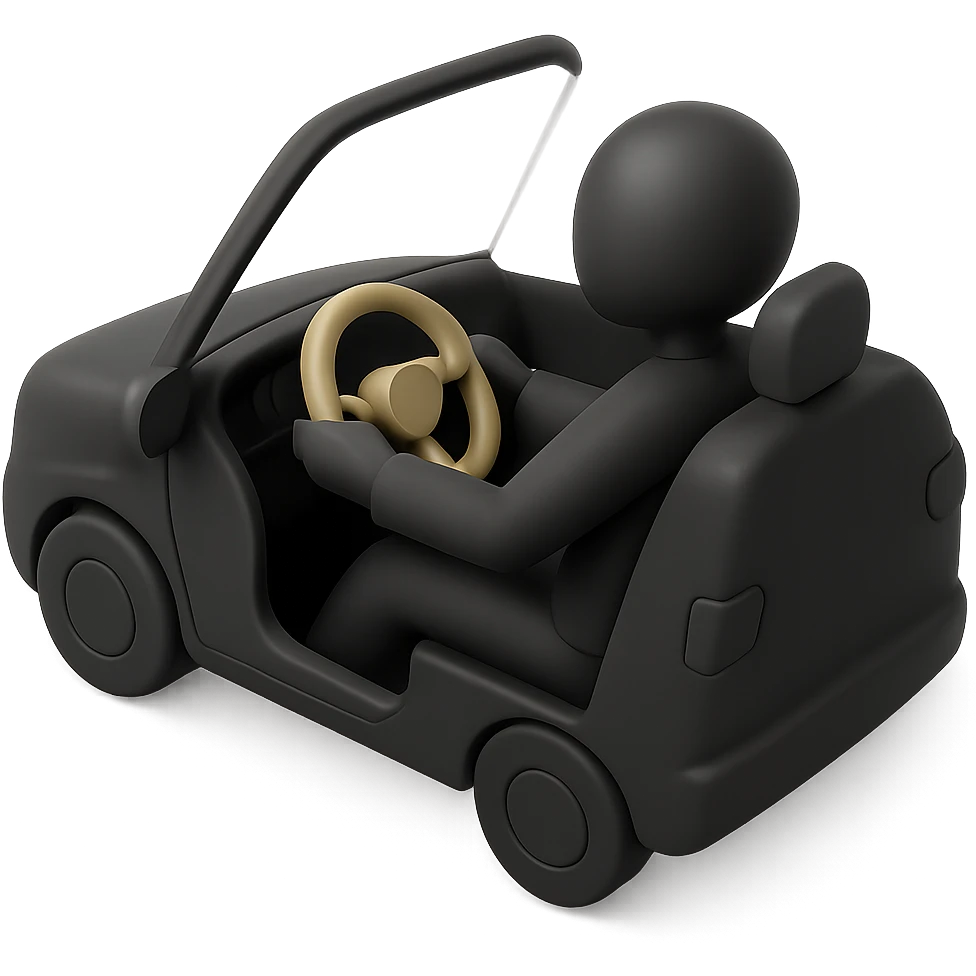 person driving a car emoji