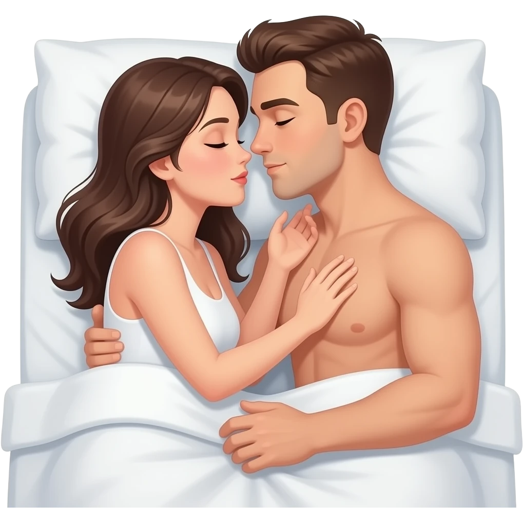 naked women body having sex with naked man in bed emoji