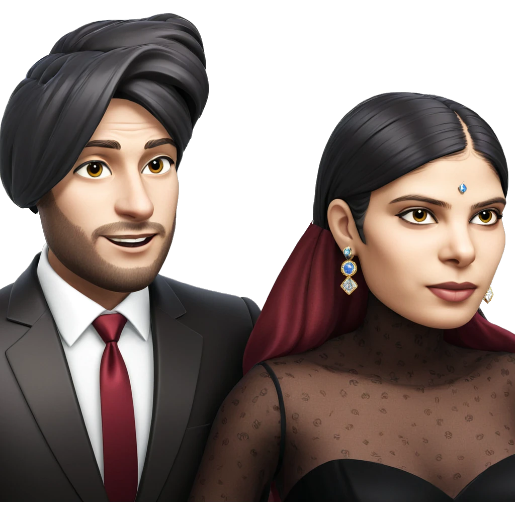formal couple with jewelry emoji