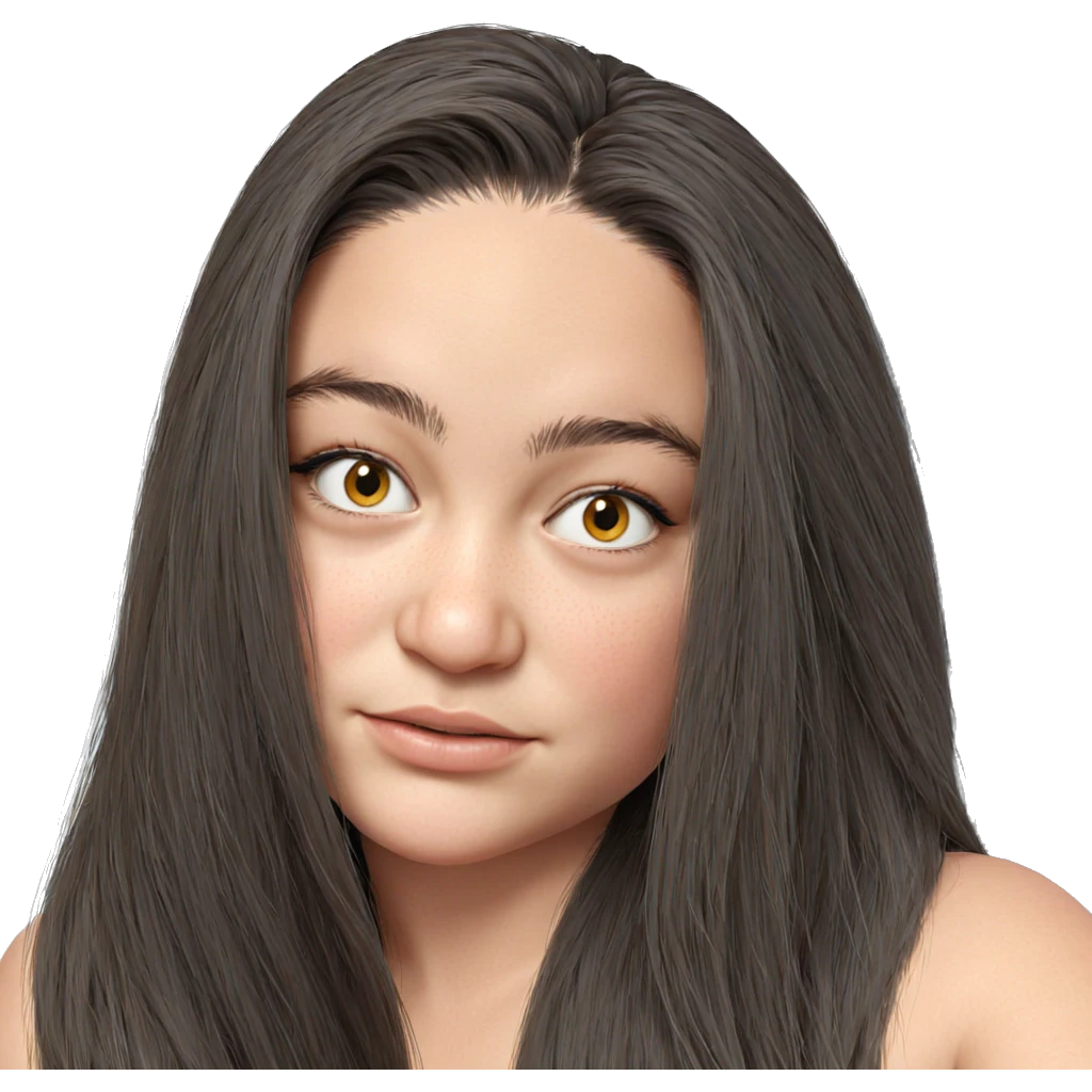 smiling girl portrait with long hair emoji