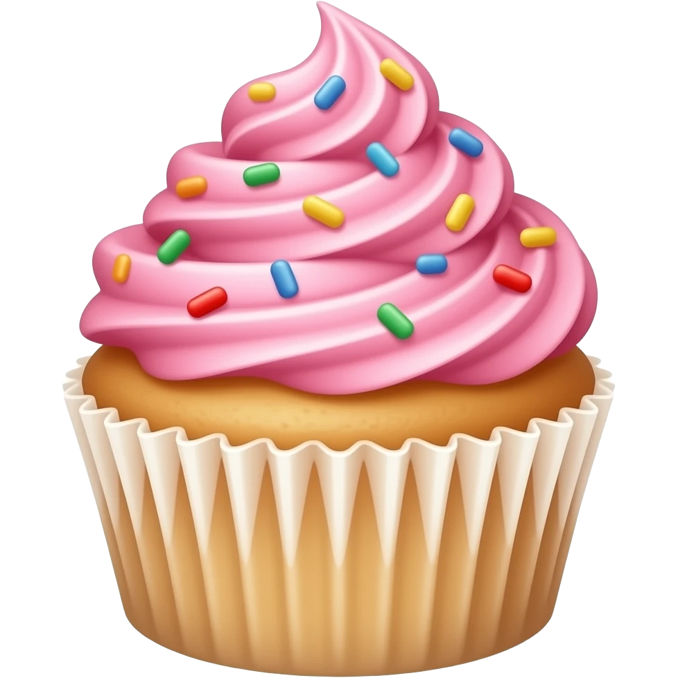 Cupcake with pink icing emoji
