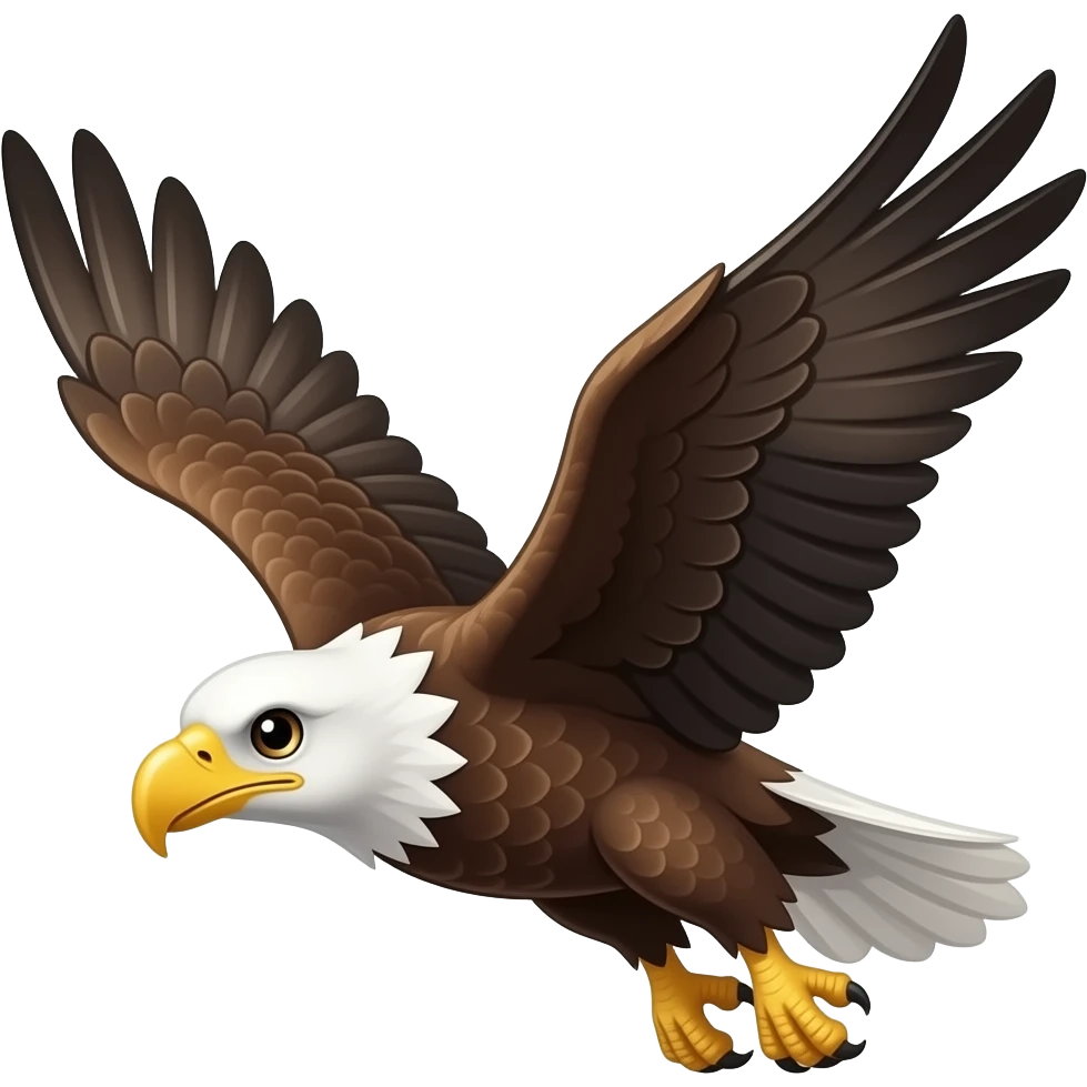 Cartoon bald eagle soaring emoji
