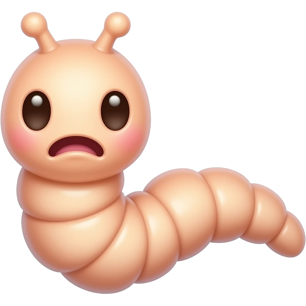 Sad worm fetus cute emoji