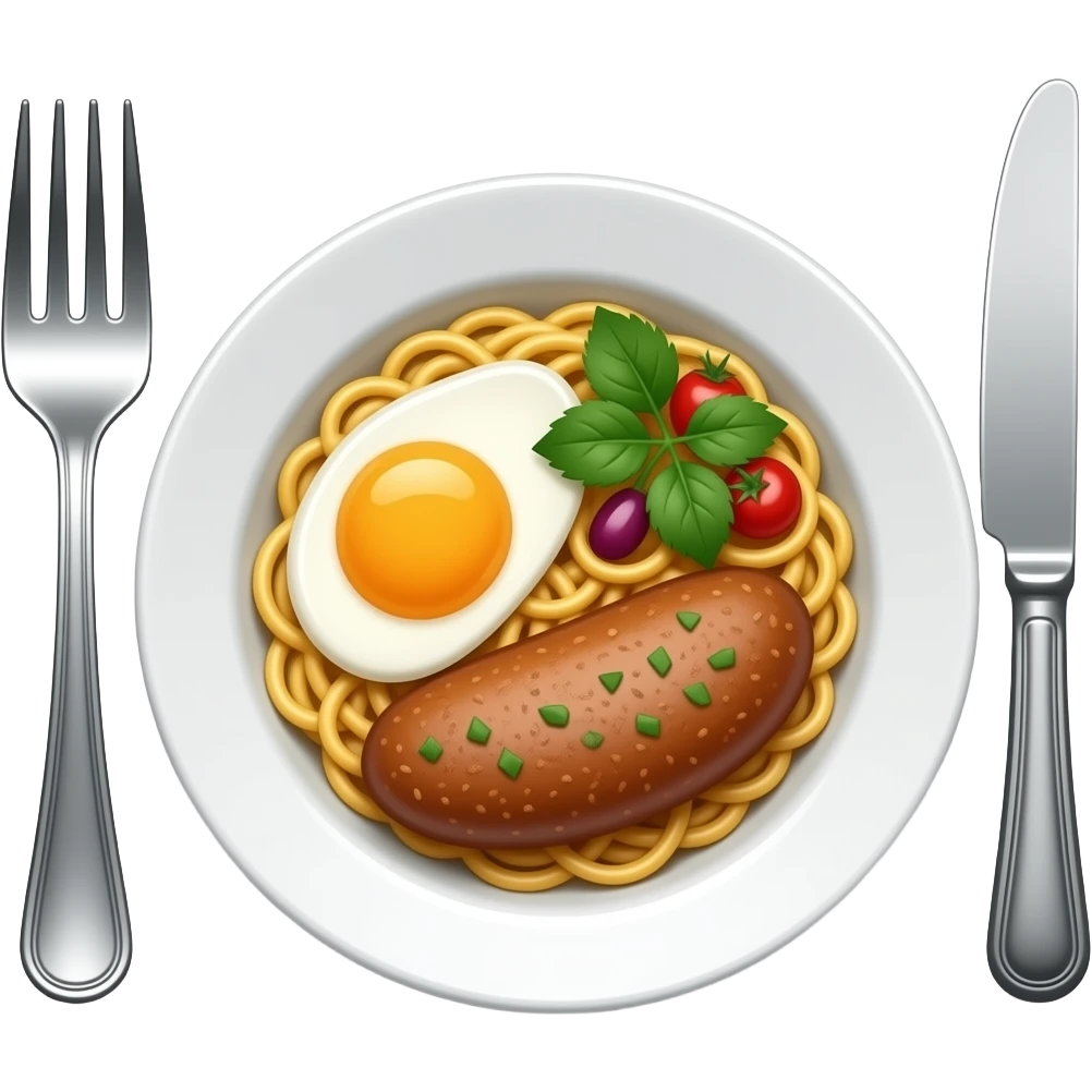 Fork and knife / food bowl — for "Еда", "Обед" emoji